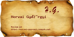 Horvai Györgyi névjegykártya
